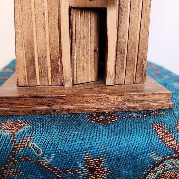 Vintage Wood Windmill Music Box Plays Windmills of Your Mind Works Great - Picture 2 of 10